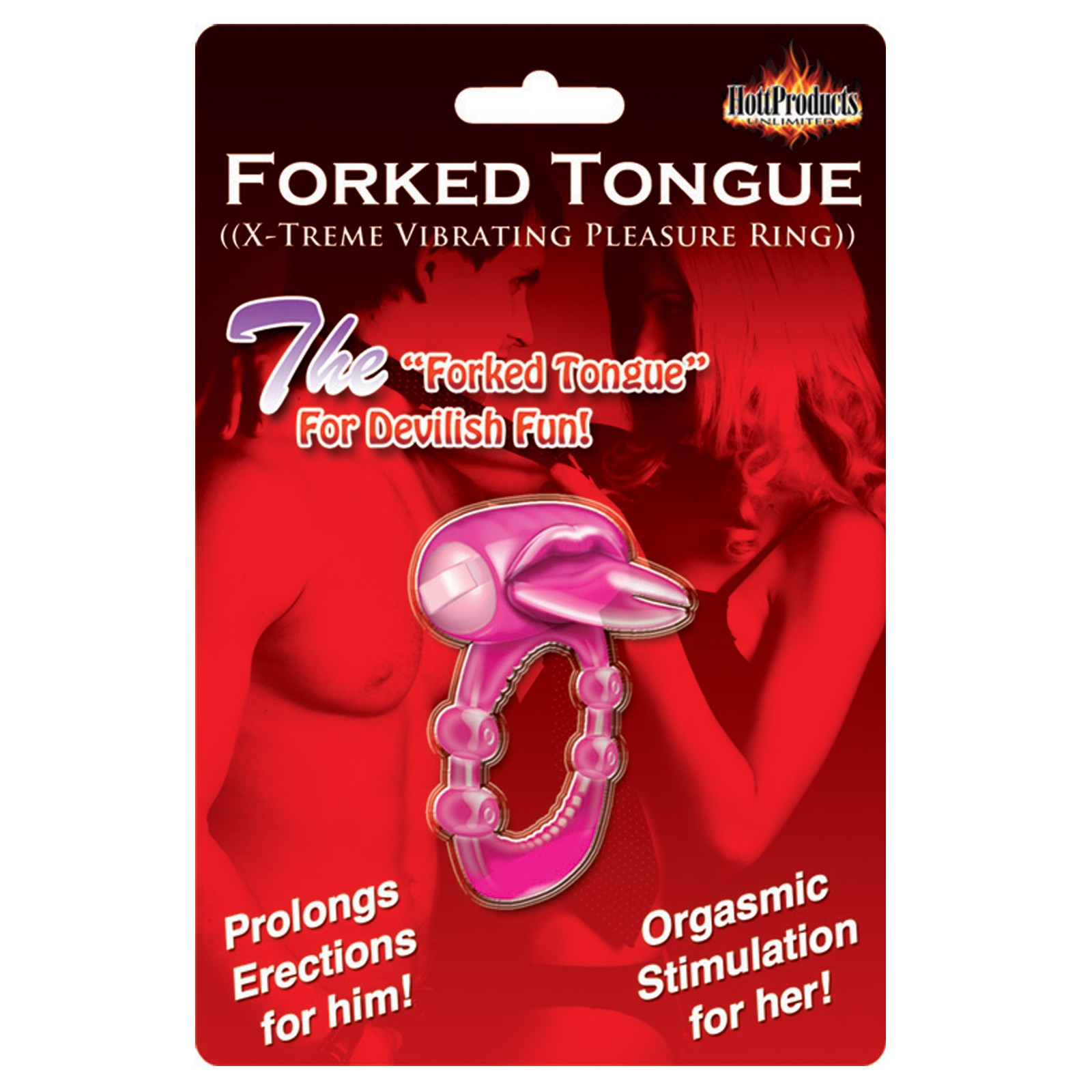 X-treme Vibrating Pleasure Ring - Forked Tongue Design