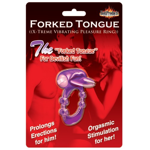 Anillo de Placer Vibrante Forked Tongue X-treme Púrpura - Sensación Intensa