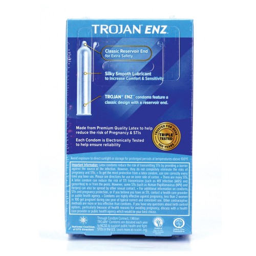 Condones Lubricados Trojan Enz para Placer Seguro