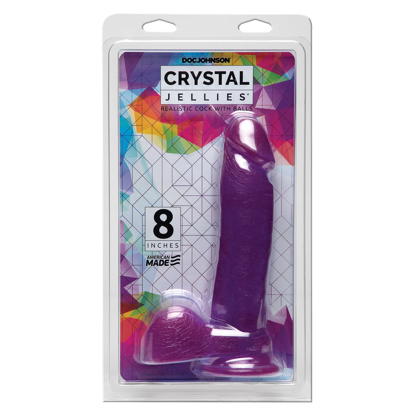 Shop 8 Inch Ballsy Cock - Purple Crystal Jellies