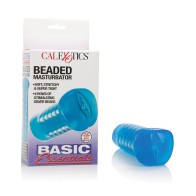 Basic Essentials Beaded Masturbator Blue