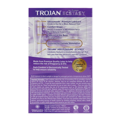 Trojan Her Pleasure Ecstasy Condoms Box of 10