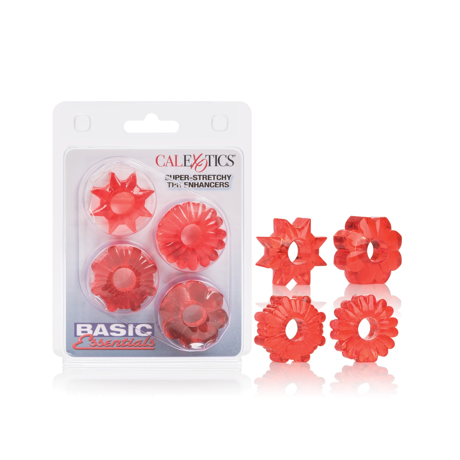 Basic Essentials Rings - Red Set of 4