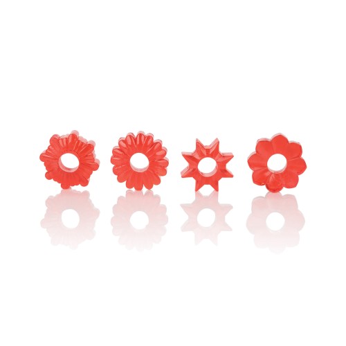 Basic Essentials Rings - Red Set of 4