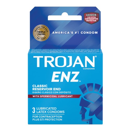 Condones Lubricados Espermicidas Trojan Enz para Protección