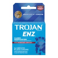 Trojan Enz Spermicidal Lubricated Condoms for Protection