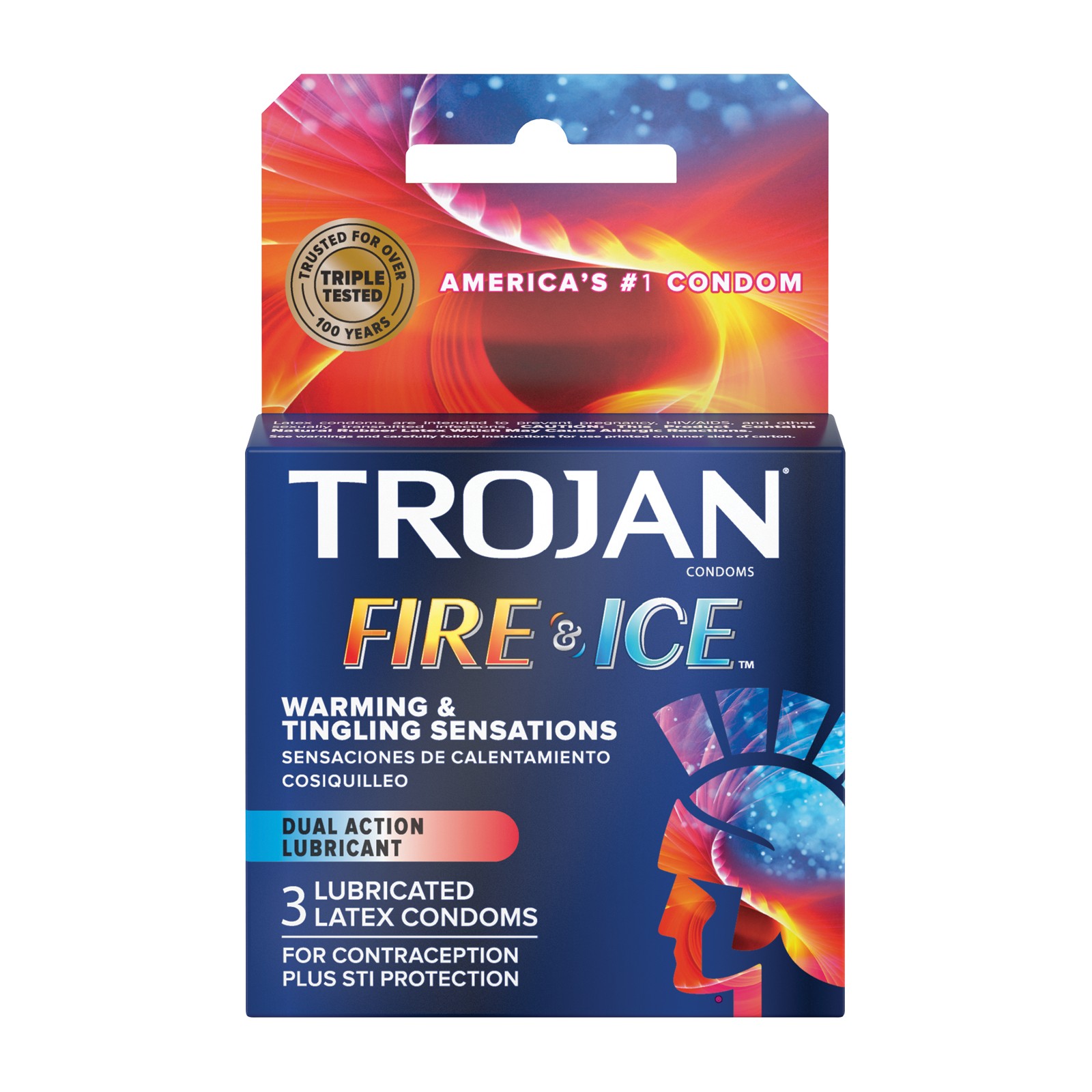 Condones Trojan Fire & Ice - Caja de 3