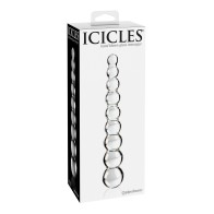 Icicles No 2 Hand Blown Glass Massager Clear Rippled