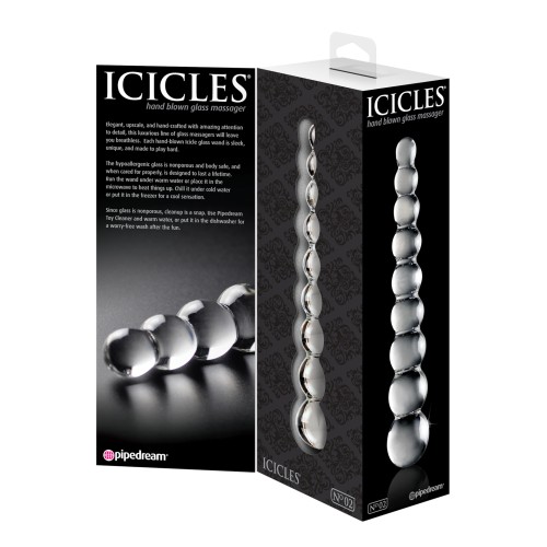 Icicles No 2 Hand Blown Glass Massager Clear Rippled