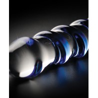 Icicles No. 5 Glass Massager Clear Blue Swirls