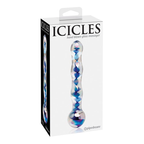 Icicles No. 8 Glass Massager Clear Blue