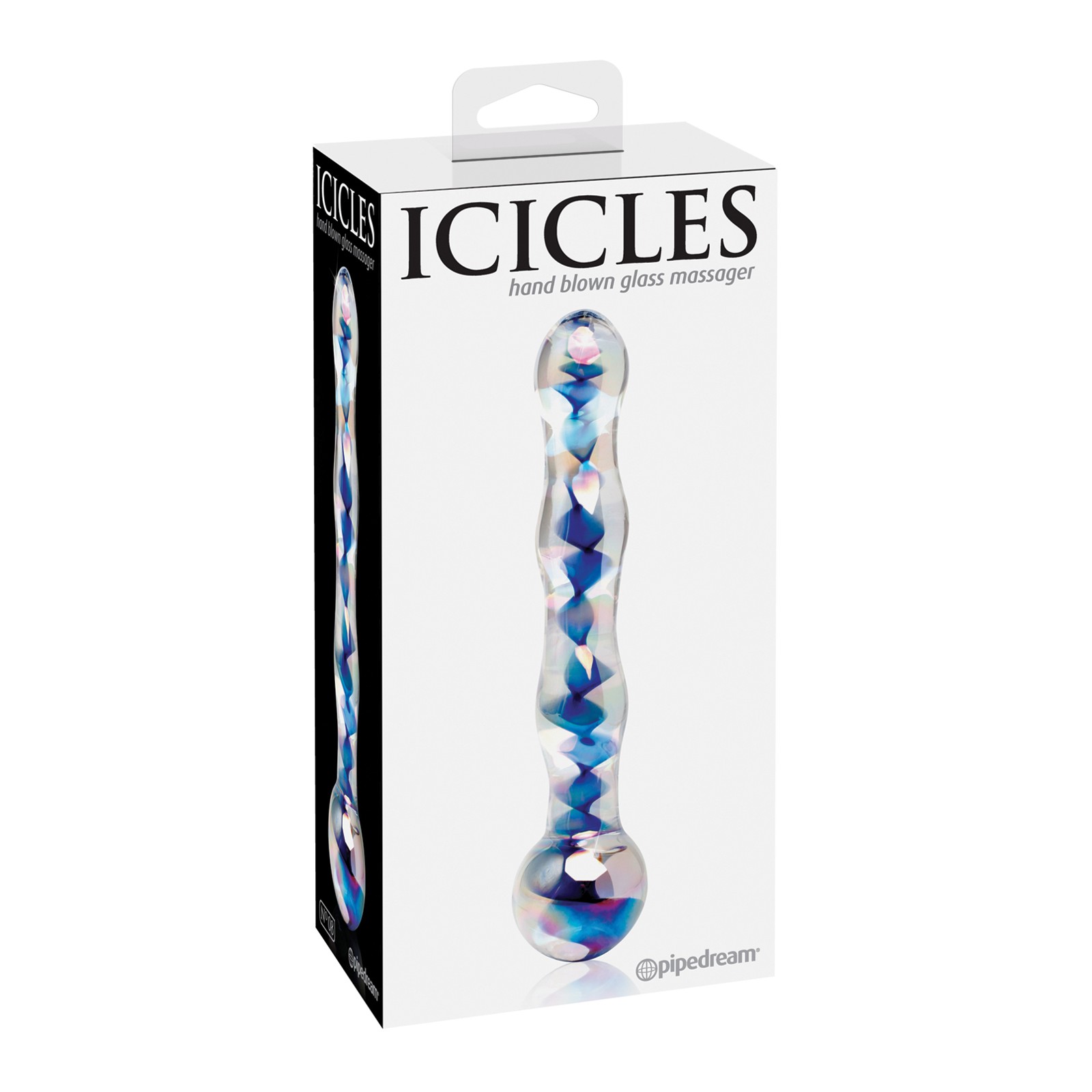 Icicles No. 8 Glass Massager Clear Blue