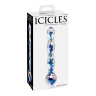 Icicles No. 8 Glass Massager Clear Blue