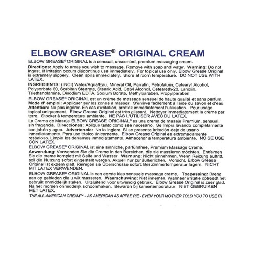 Elbow Grease Original Cream 1 oz for Enhanced Pleasure