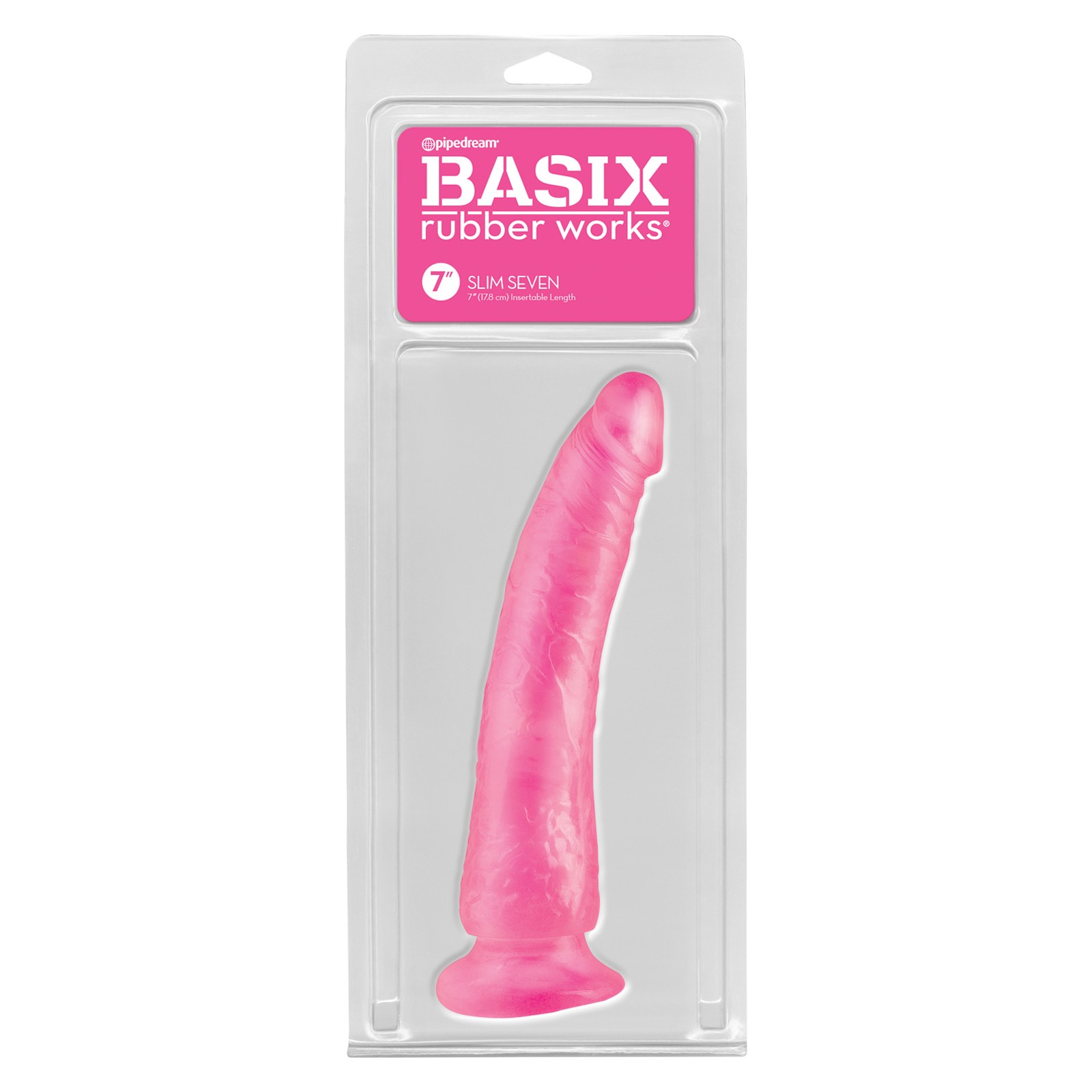 Basix 7 Inch Slim Dong - Pink