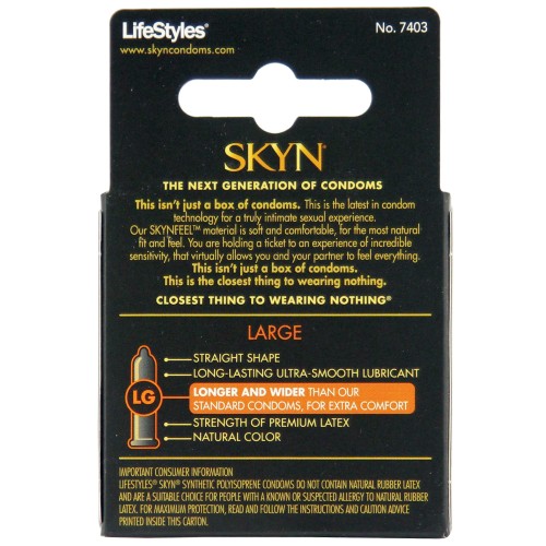 Condones Lifestyles SKYN Elite Grande para Sensibilidad Máxima