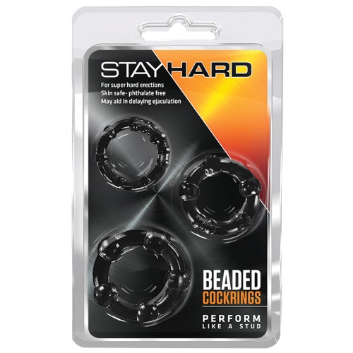 Blush Stay Hard Beaded Cock Rings - 3 Sizes