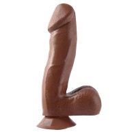 Basix Rubber Works 6.5" Dong with Suction Cup - Brown