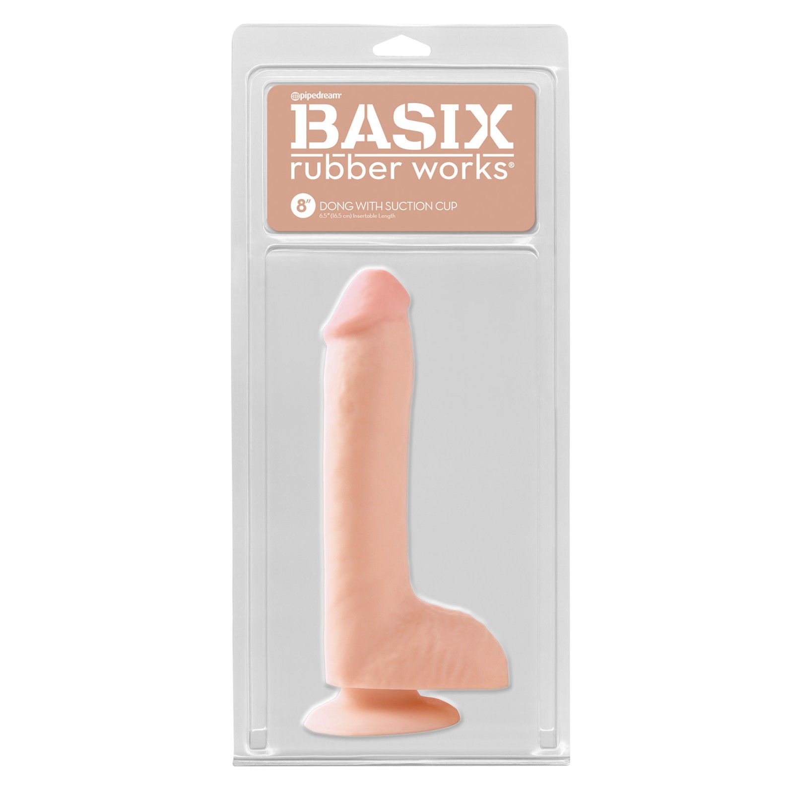 Dildo Basix Rubber Works de 8 pulgadas con ventosa Color Carne