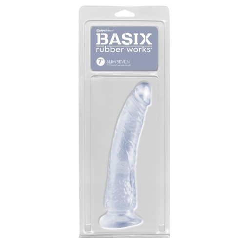 Dildo Slim Basix Rubber Works 7" Claro