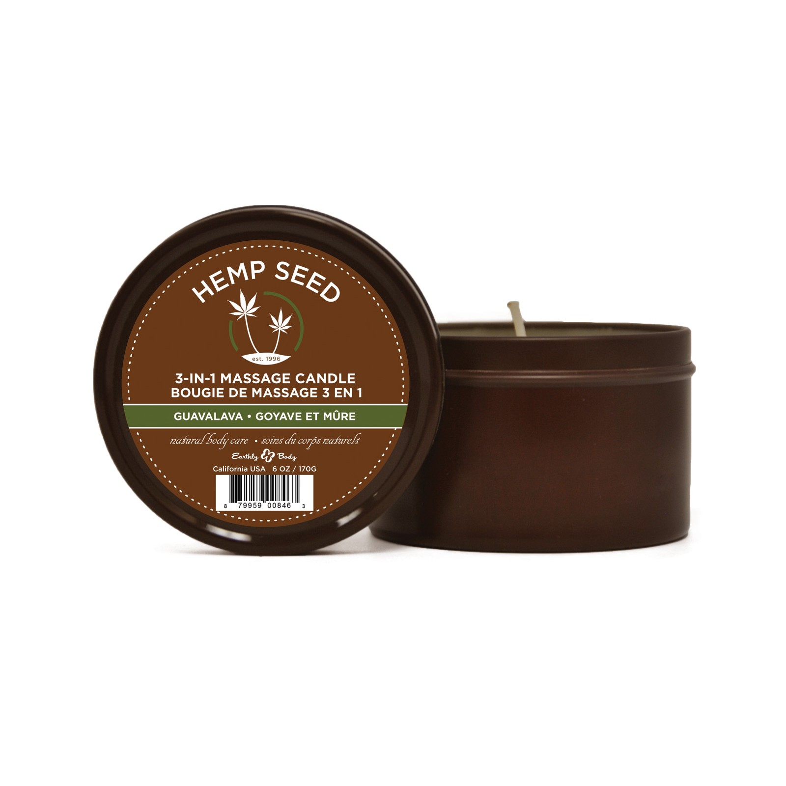 Earthly Body Suntouched Hemp Candle 6 oz Guavalava