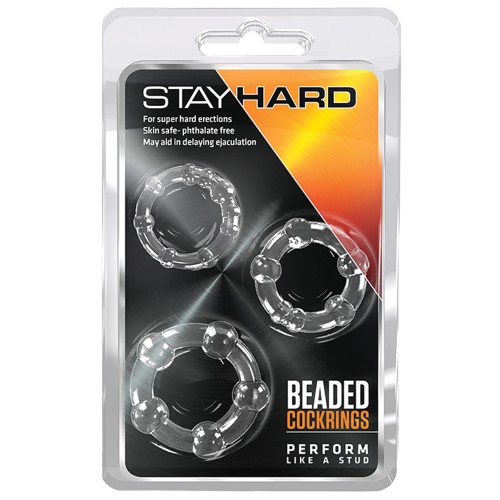 Anillos para el Pene Blush Stay Hard con Perlas - Paquete de 3