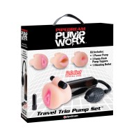 Conjunto de Bomba de Viaje Pump Worx Travel Trio