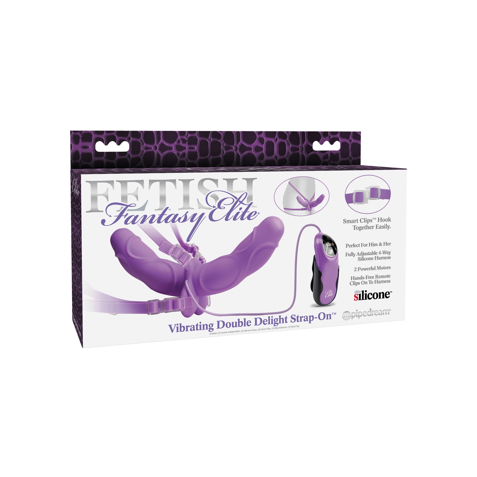 Vibrating Double Delight Strap-On Purple