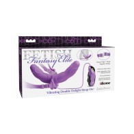 Vibrating Double Delight Strap-On Purple