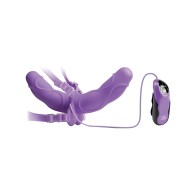 Vibrating Double Delight Strap-On Purple