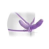 Vibrating Double Delight Strap-On Purple