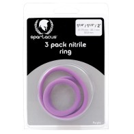 Conjunto de Anillos para Pene Nitrilo Spartacus Púrpura