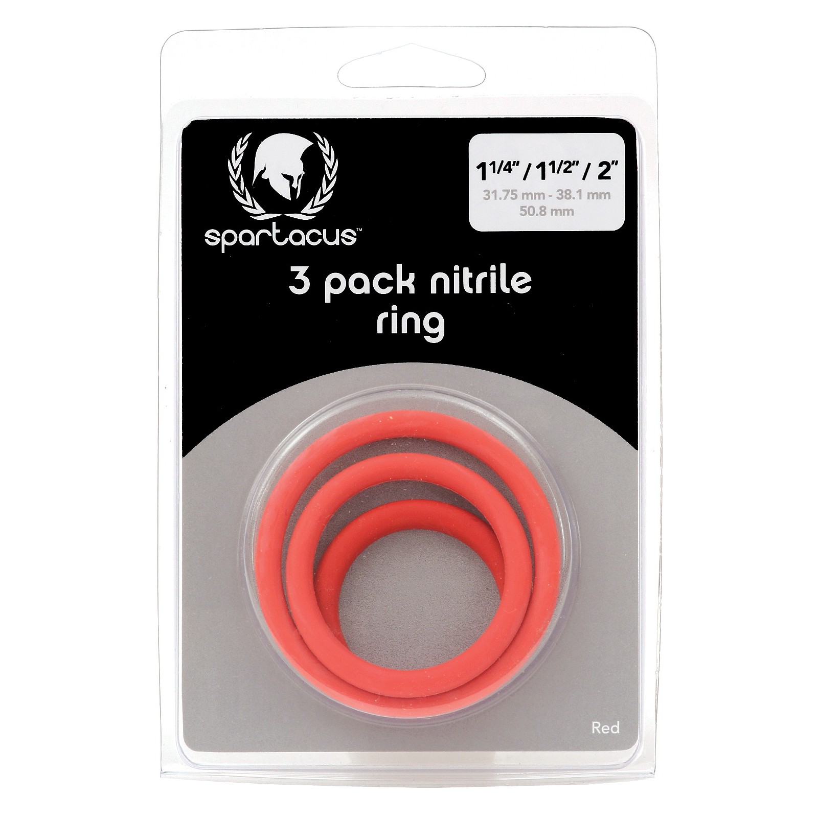 Spartacus Nitrile Cock Ring Set Red Pack of 3