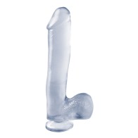 Dong de Caucho Basix de 10" con Ventosa - Placer Transparente