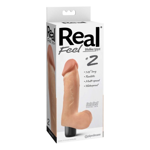 Real Feel No.2 Long 7.5" Vibe Waterproof - Multi-speed Flesh