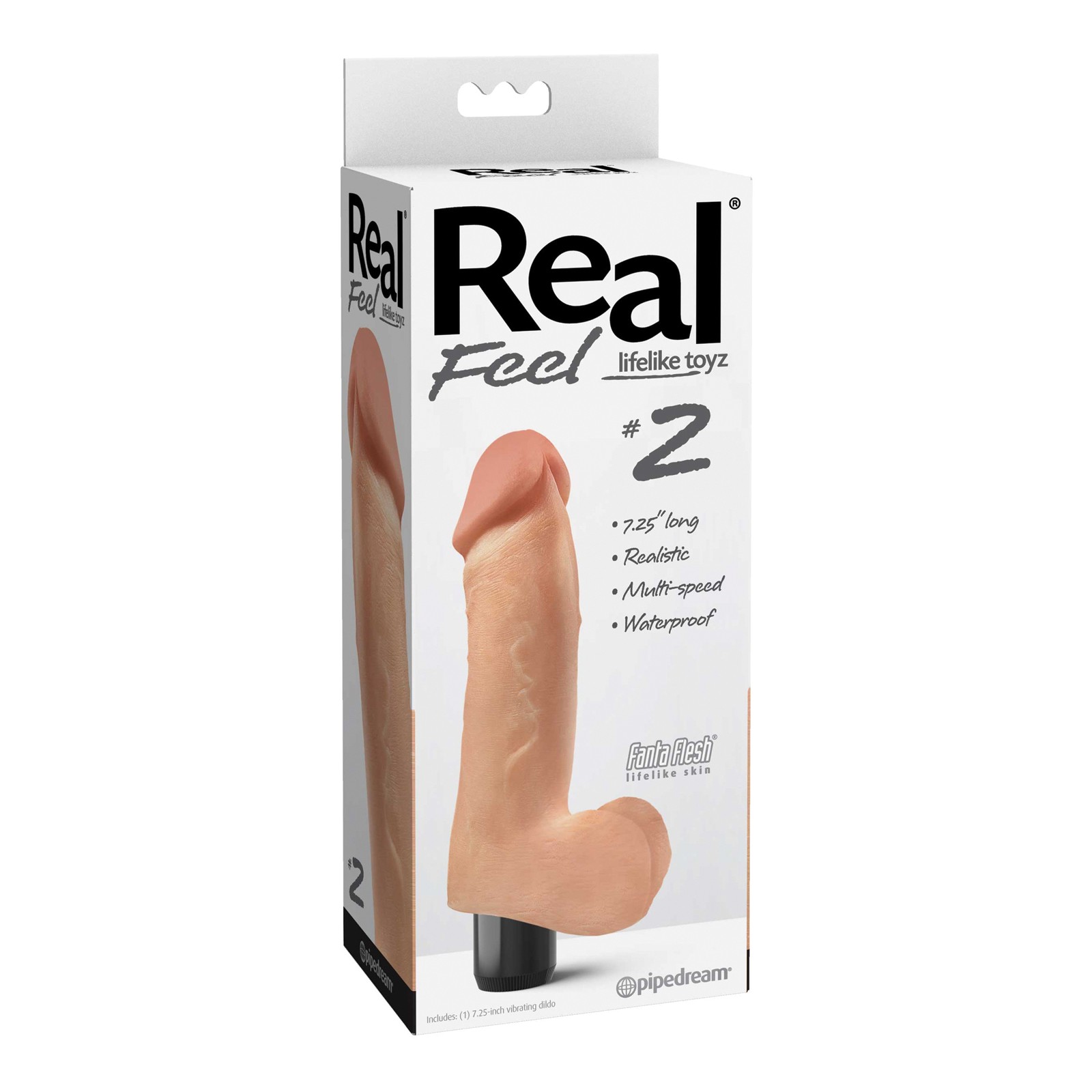 Real Feel No.2 Long 7.5" Vibe Waterproof - Multi-speed Flesh