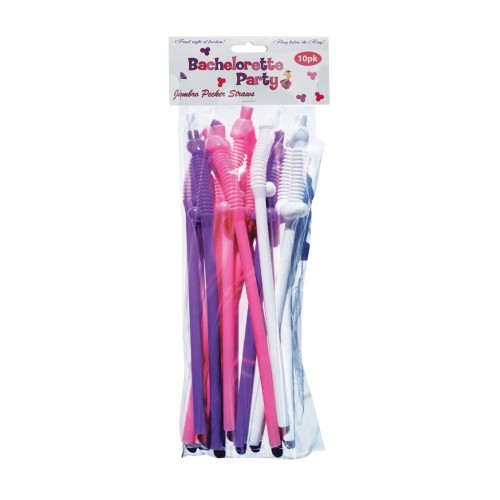 Bachelorette Party Flexy Super Straws Pack of 10