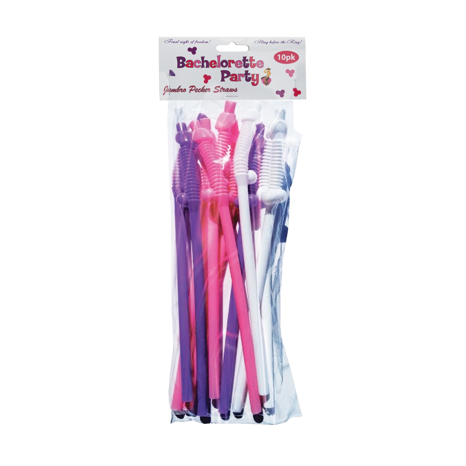 Bachelorette Party Flexy Super Straws Pack of 10