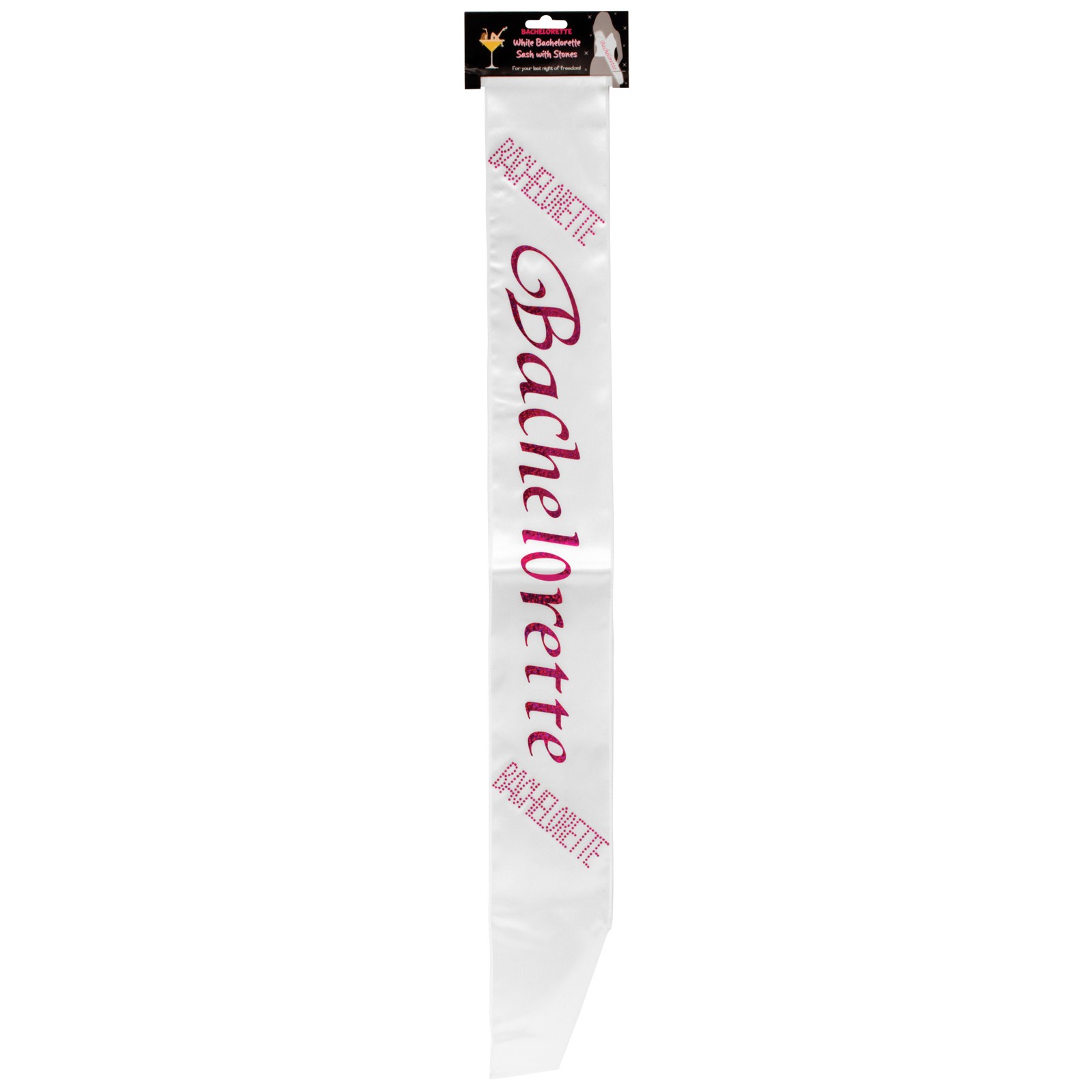 Bachelorette Sash with Crystals White