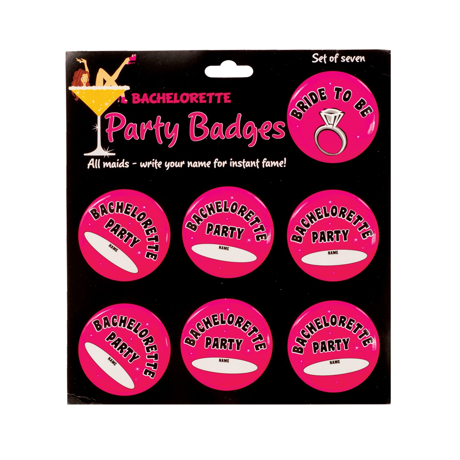 Bachelorette Party Badges Set of 7