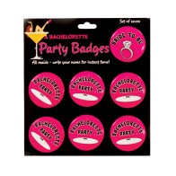 Bachelorette Party Badges Set of 7