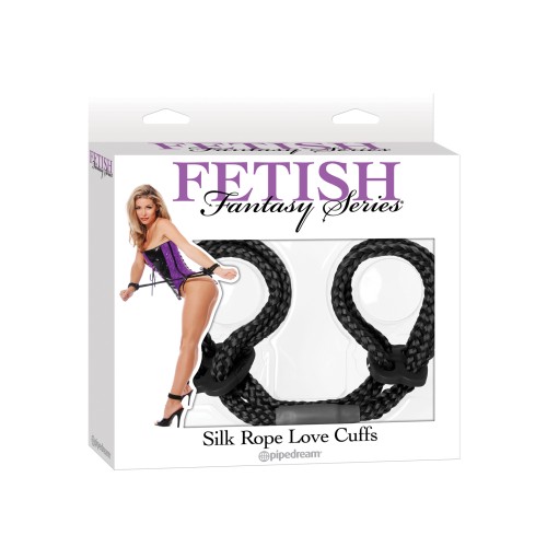 Fetish Fantasy Silk Rope Love Cuffs Black