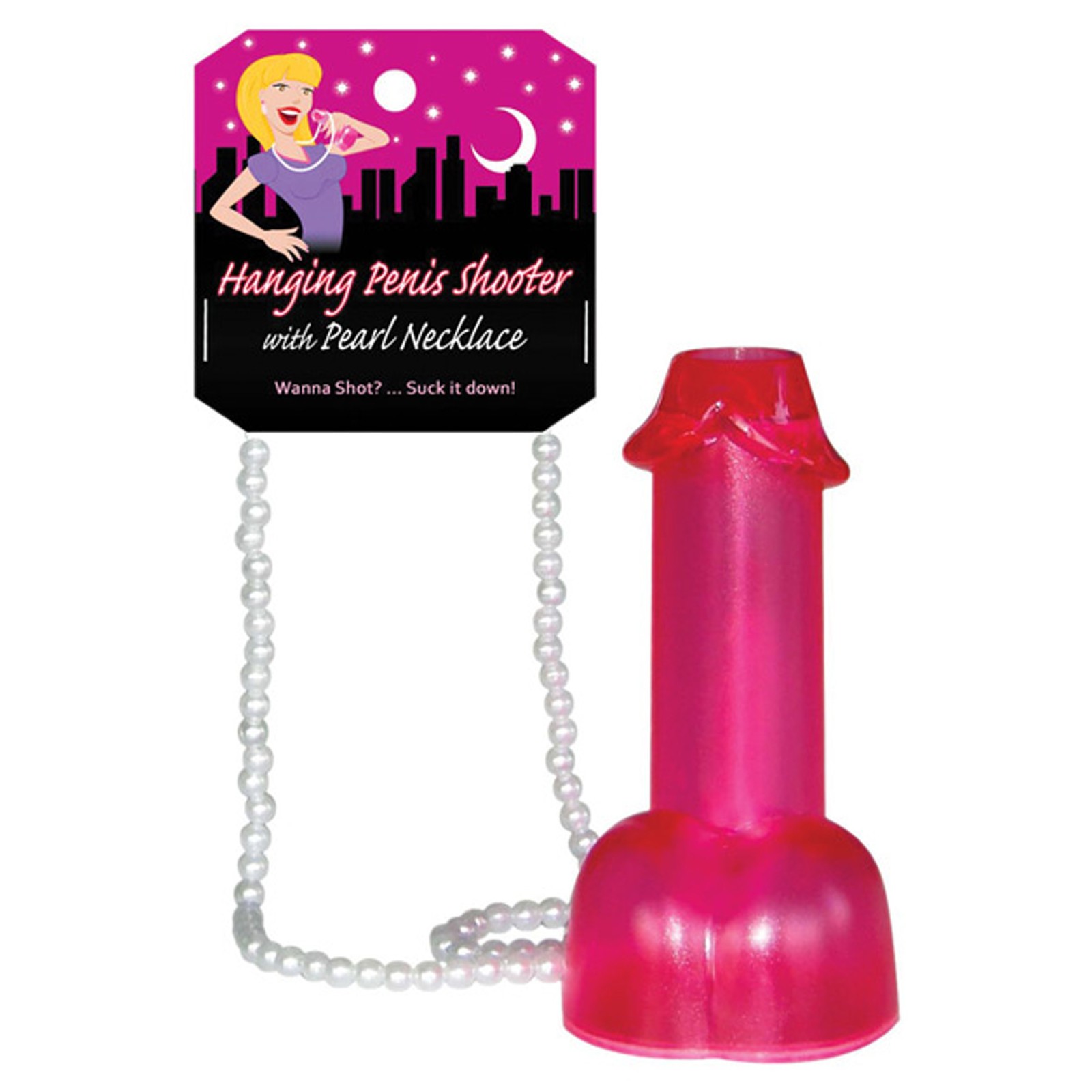 Hanging Penis Shooter with Pearl Necklace for Fun Parties