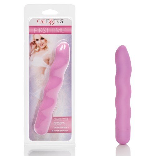 First Time Power Swirl Pink Vibrator for Sensual Pleasure