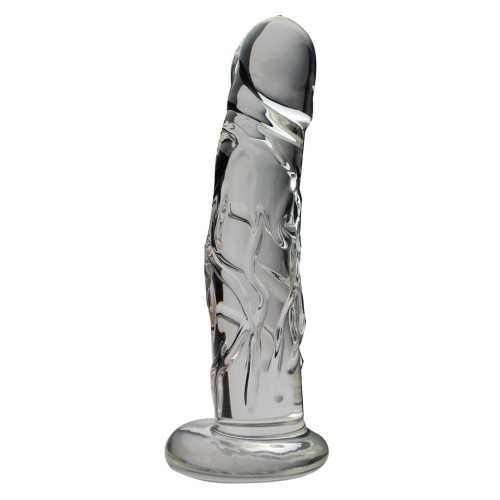 Blown Realistic Glass Medium Dildo Clear