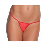 Low Rise Lycra G-String - Red XL