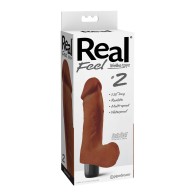 Real Feel No.2 Long 8" Vibe Waterproof Multi-speed Brown