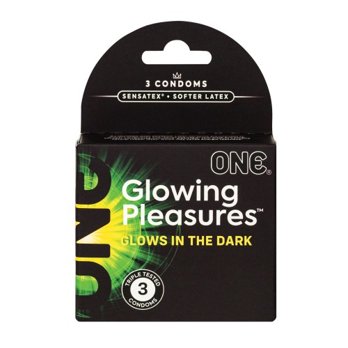 Condones ONE Glowing Pleasures para Noches Brillantes