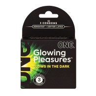 Condones ONE Glowing Pleasures para Noches Brillantes