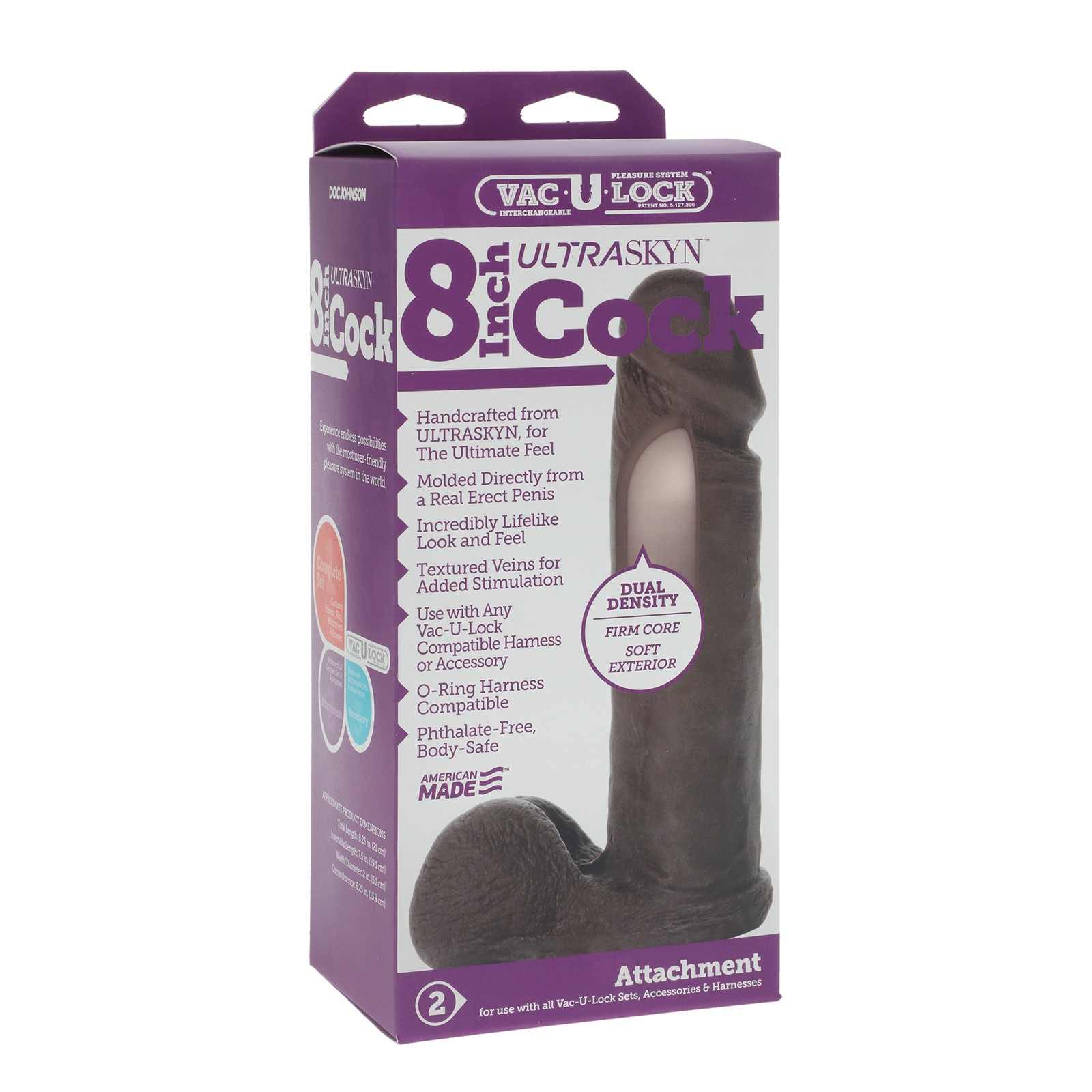 Accesorio de Pene Ultraskyn de 8 Pulgadas Vac-U-Lock